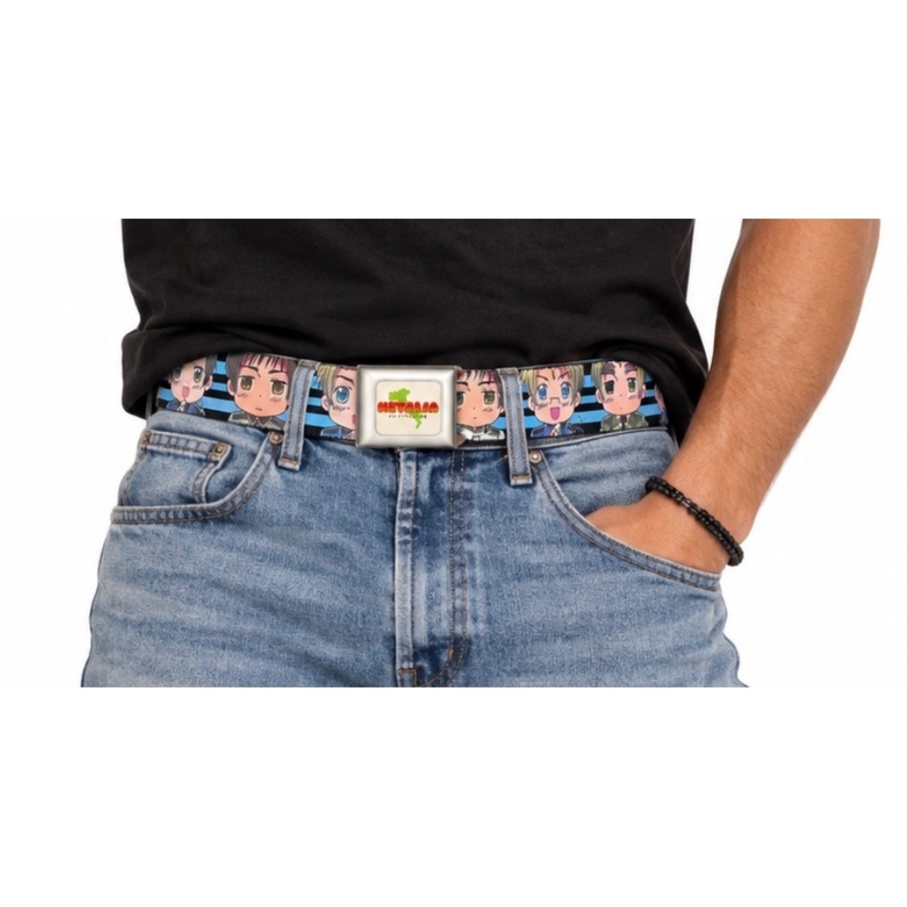 Buckle-Down Hetalia Axis Powers Chibi Anime Seatbelt Belt Adjustable Striped